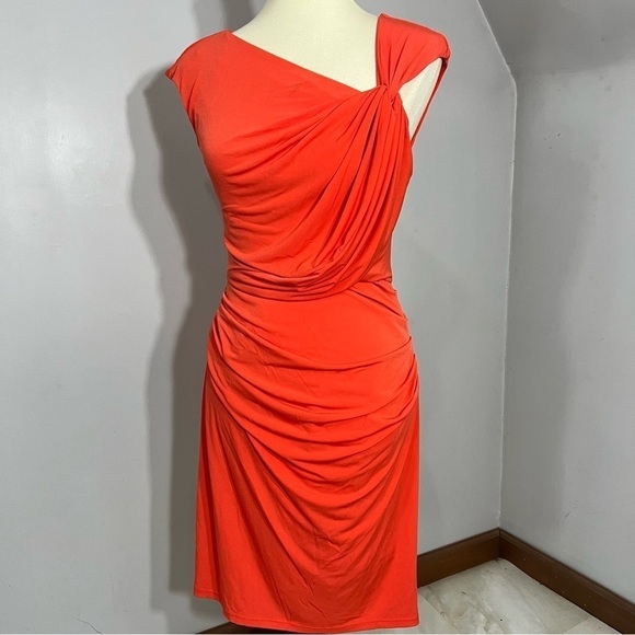 Vintage Baddie Bodycon Dress Fitted Party Going Out Summer Dopamine Orange Vacay - Picture 11 of 11